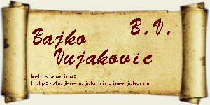 Bajko Vujaković vizit kartica